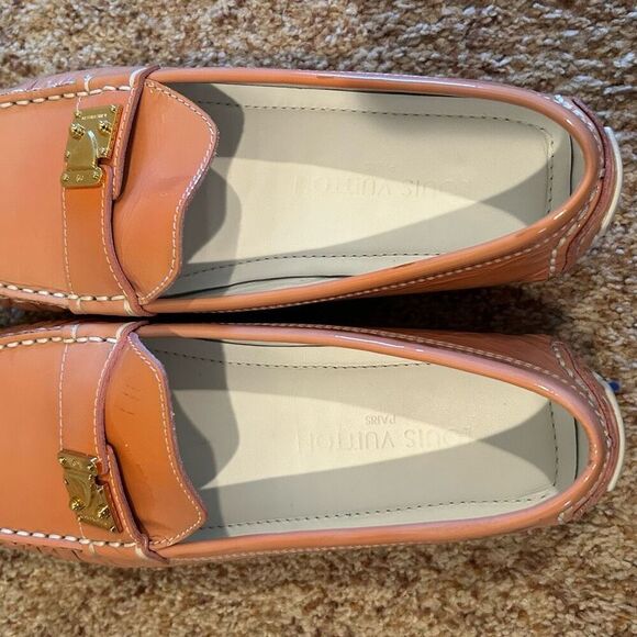 Louis Vuitton Orange Sandals with Gold Accents - Picture 5 of 11